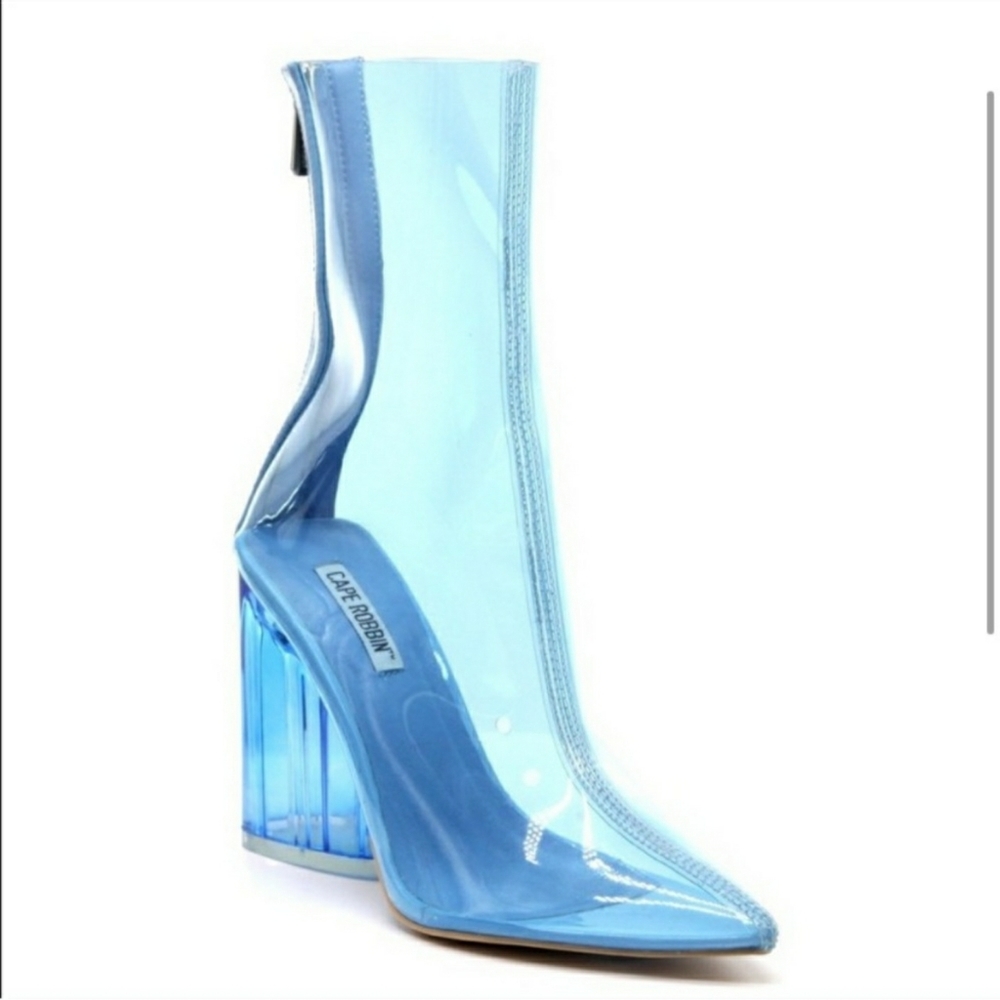 Blue Translucent Block Heels - Picture 3 of 4